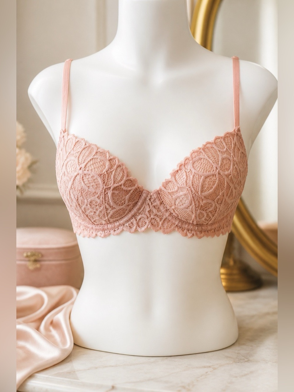 LIGHT PINK DATE PUSH-UP BRA 34B PINK BY VICTORIS’S SECRET GUC